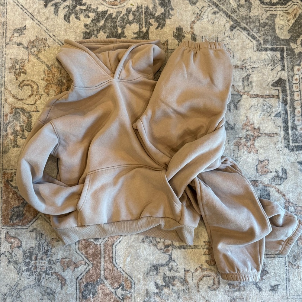 Cozy Tan Hoodie and Sweatpants Set